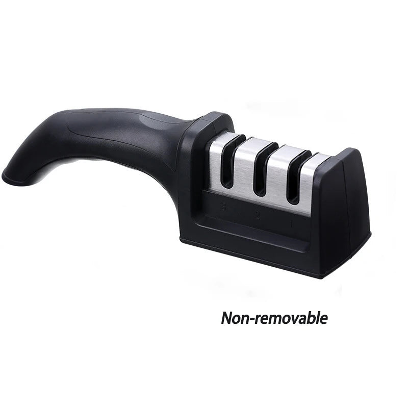 Knife Sharpener Handheld Multi-function 3 Stages Type Quick Sharpening Tool With Non-slip Base Kitchen Knives Accessories Gadget